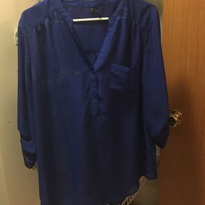Blue slouch fit dress shirt from Maurice's