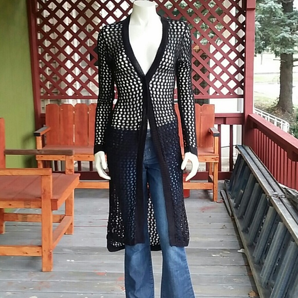 Tops - NWT Stunnig Very Light Weight Black Knit Cardigan