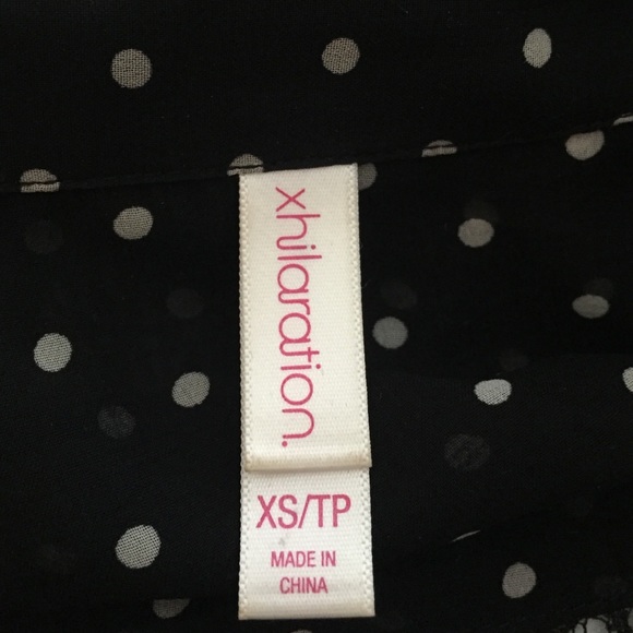 Button down blouse. Polka dot front, lace back. - Picture 3 of 3