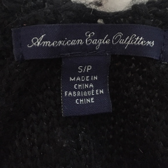 Holey Black Sparkley V-Neck Sweater. Gently worn. - Picture 2 of 3