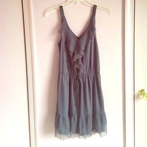 Navy Ruffled Dress