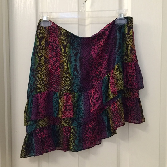 Betsy Johnson Python Print Ruffle Skirt