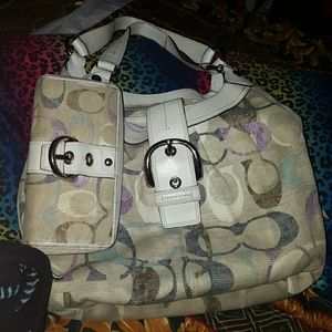 Used coach hobo bag with matching wallet