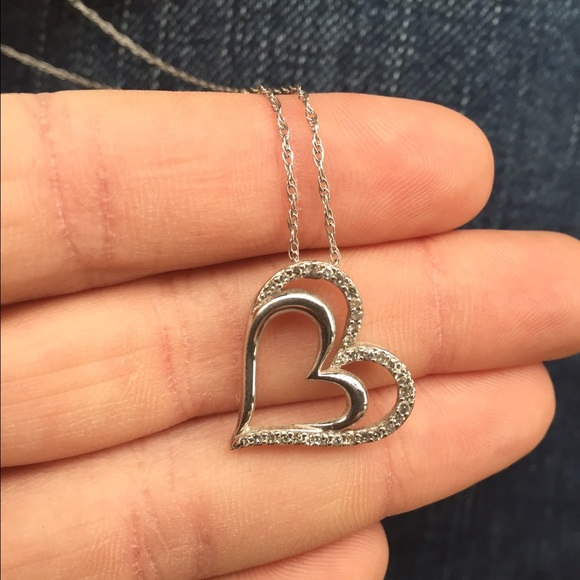 Authentic diamond heart necklace