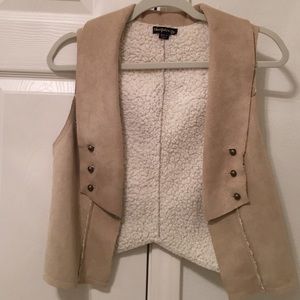 Cropped Shearling Vest