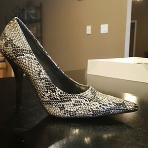 Snakeskin colored heels