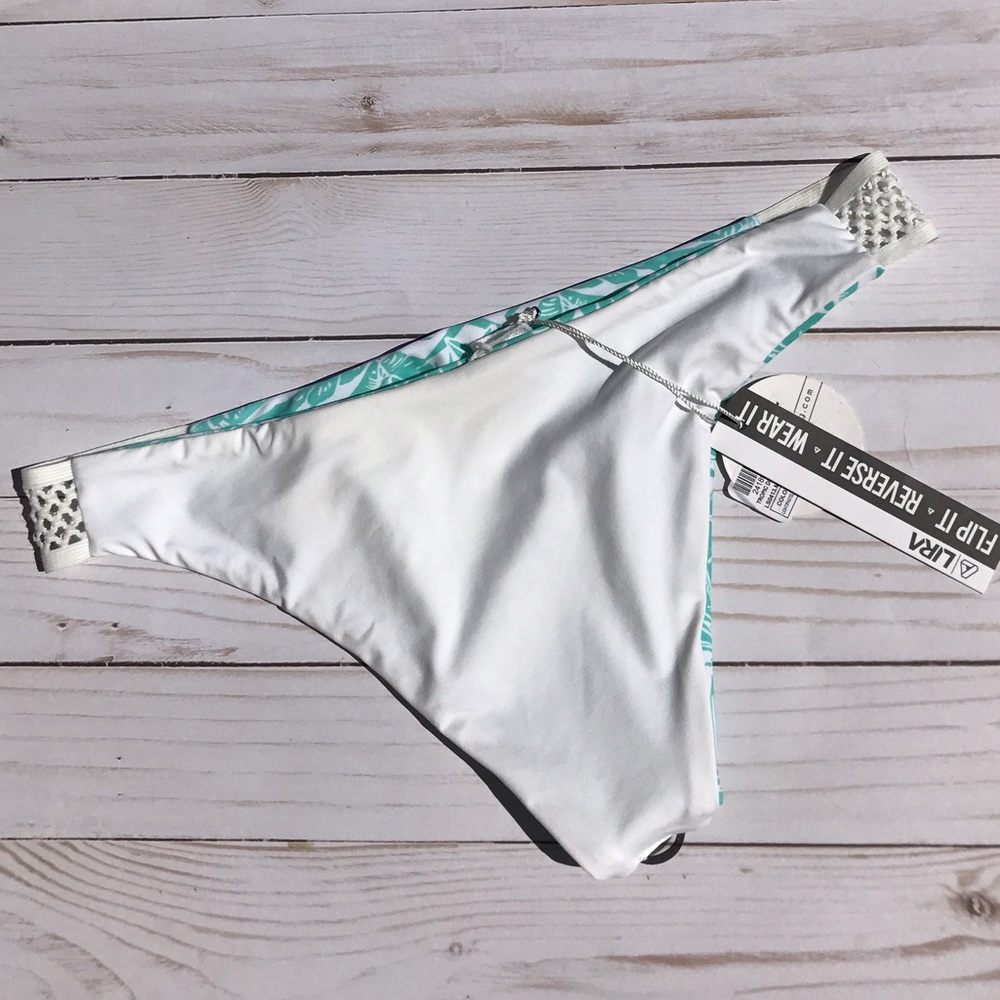LIRA Reversible Mint/White Bikini Bottoms - Picture 5 of 8