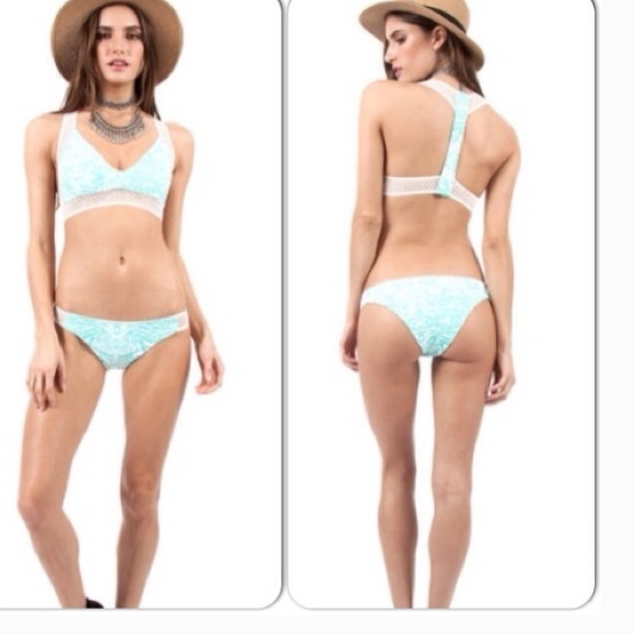 LIRA Reversible Mint/White Bikini Bottoms - Picture 3 of 8