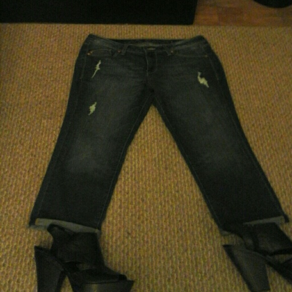 Boyfriend Distressed Slim Ankle Jeans