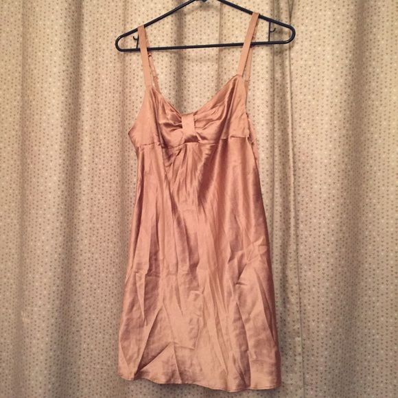 VS Angels collection silk tan pink dress sz S