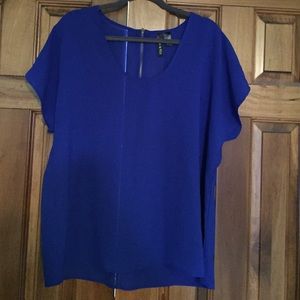 Blue shirt sleeve blouse