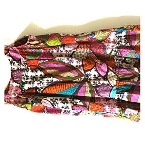 Multi colores Pattern Peasant Dress