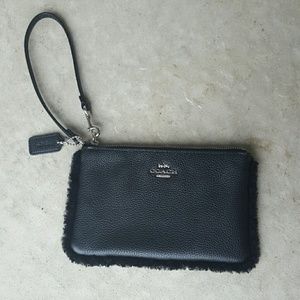 Coach Black Leather Wristlet