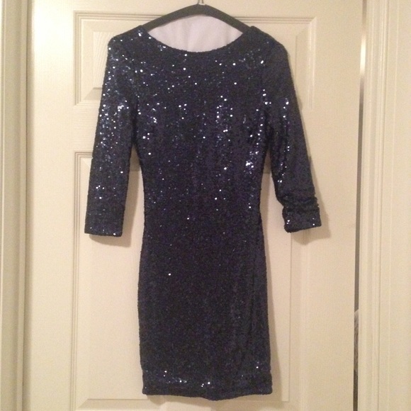 XS Tobi Navy Sequin Dress