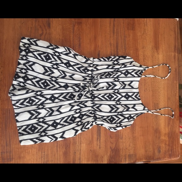 Black and white Aztec romper