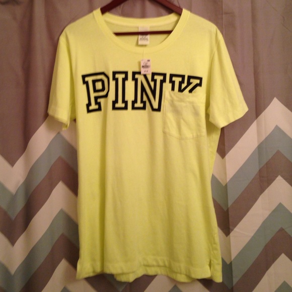 Nwt neon pink pocket campus tee