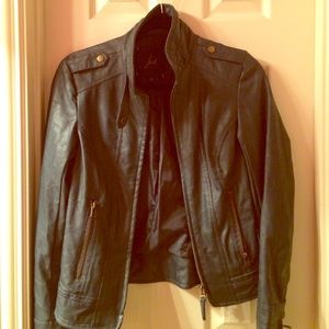 Leather jacket (deep blue)