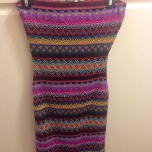 Missoni inspired strapless mini dress