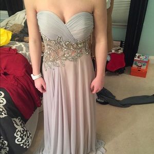 brand new strapless beaded long gown