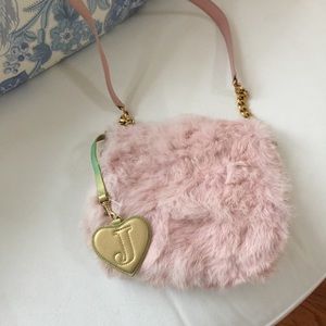 Juicy couture rabbit fur cross body pink