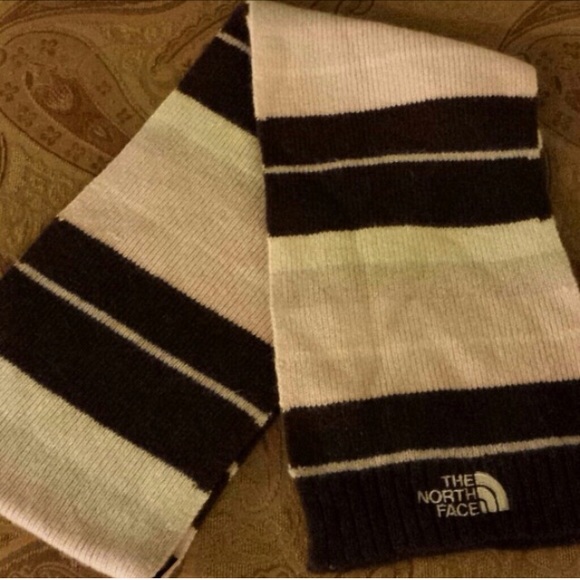 Northface scarf. Brown, pink, grey, and cream.