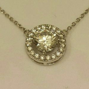 ANNE KLEIN Sterling Silver Diamond Necklace