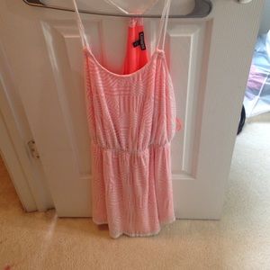 Pretty neon dress with sheet white overlay