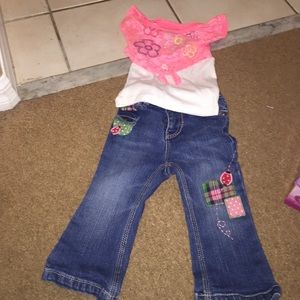 Baby girl shirt and GAP jeans.