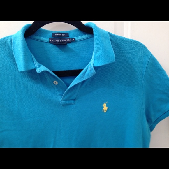 Ralph Lauren blue polo shirt.