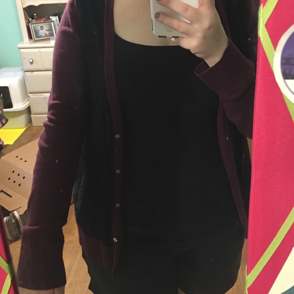 Merona Purple/ Black Lace Cardigan