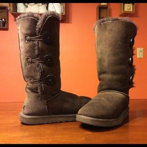 Chocolate Brown Triple Bailey Button Uggs