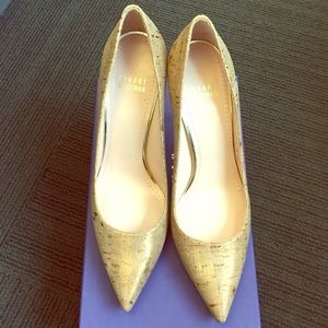 Brand new Stuart Weitzman cork "daisy" heels