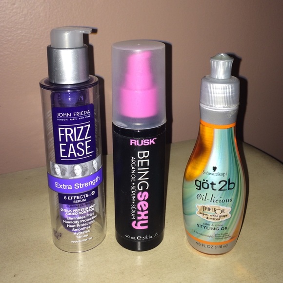 Hair Frizz Ease & Oils. 3 for $25.