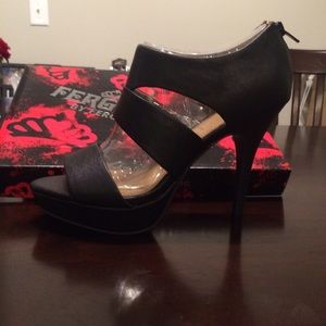 Black thick strap heels