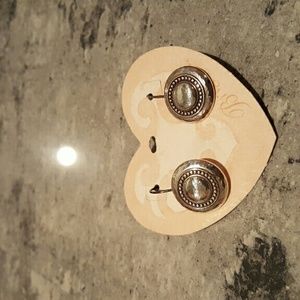 Silver plated circle earrings