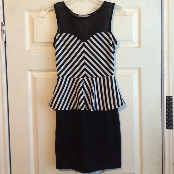 black and white stripe dress