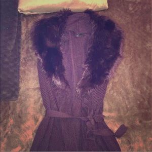 Purple guess faux fur vest
