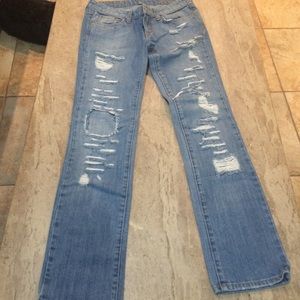Distressed jeans