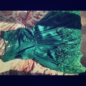 Emerald green vintage style dress.