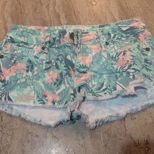 Tropical jean shorts