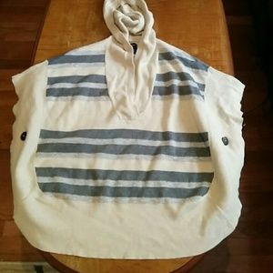 American Eagle Striped Poncho