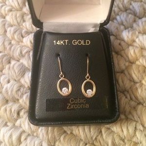 14K Gold Cubic Zirconia Earrings