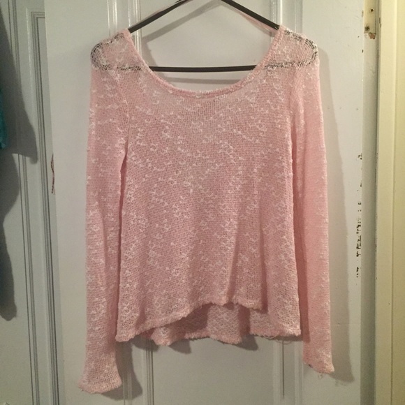 Light pink open back sweater