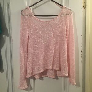 Light pink open back sweater