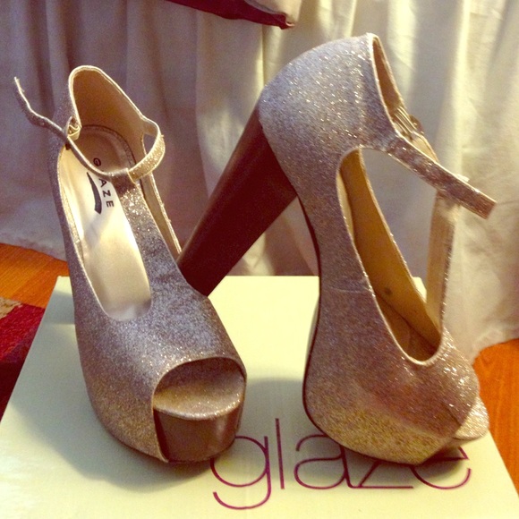 Gold Glitter Heels
