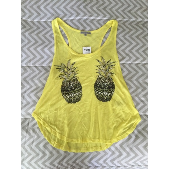 Yellow pineapple tank top