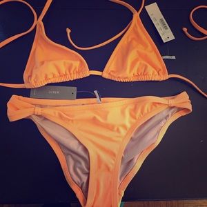 Bright orange bikini