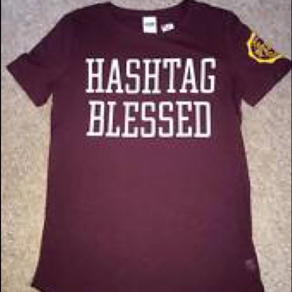 In search of Hashtag Blessed VS Pink tee