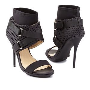 New Gwen Stefani black belted ankle heels / shoes