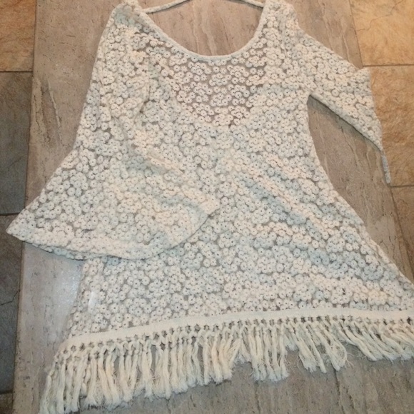 Cream floral cover up